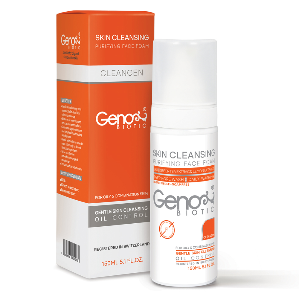 فوم شستشو صورت ژنوبایوتیک (مناسب پوست چرب) GENTLE SKIN CLEANSING OIL CONTROL GENO BIOTIC