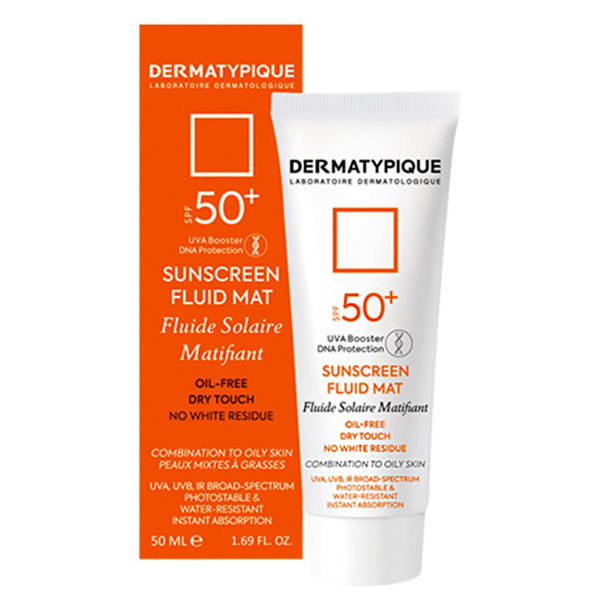 ضد آفتاب بی رنگ پوست چرب (فلوئید مت) درماتیپیک+SUNSCREEN FLUID MAT DERMATYPIQUE SPF 50