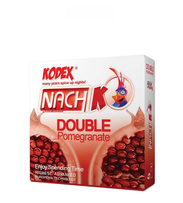 کاندوم دابل پومگرانت 3 عددی کودکس DOUBLE POMEGRANATE CONDOM KODEX