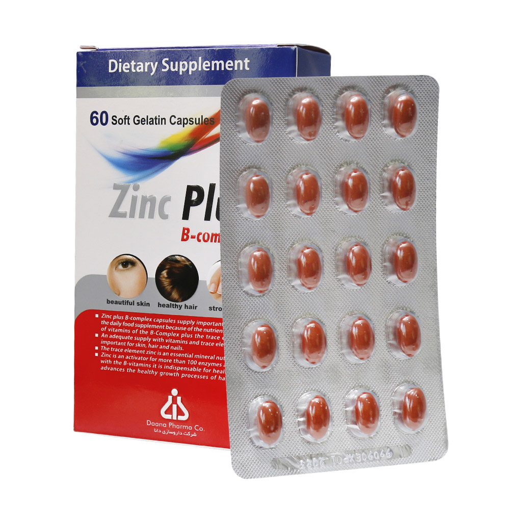 زینک پلاس - ب کمپلکس 5 میلی گرم دانا 60 عددی  ZINC PLUS B-COMPLEX 5 MG DAANA