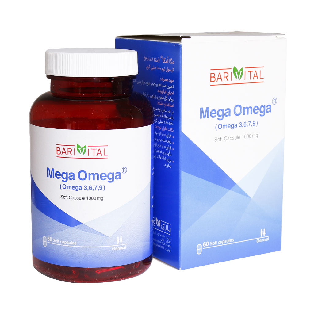 سافت ژل مگا امگا ۱۰۰۰ میلی گرم ۹ ۷ ۶ ۳ باریویتال MEGA OMEGA BARIVITAL