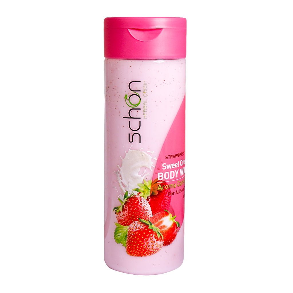 شامپو بدن کرمی شیر توت فرنگی شون SWEET CREAMY BODY WASH STRAWBERRY AND MILK SCHON