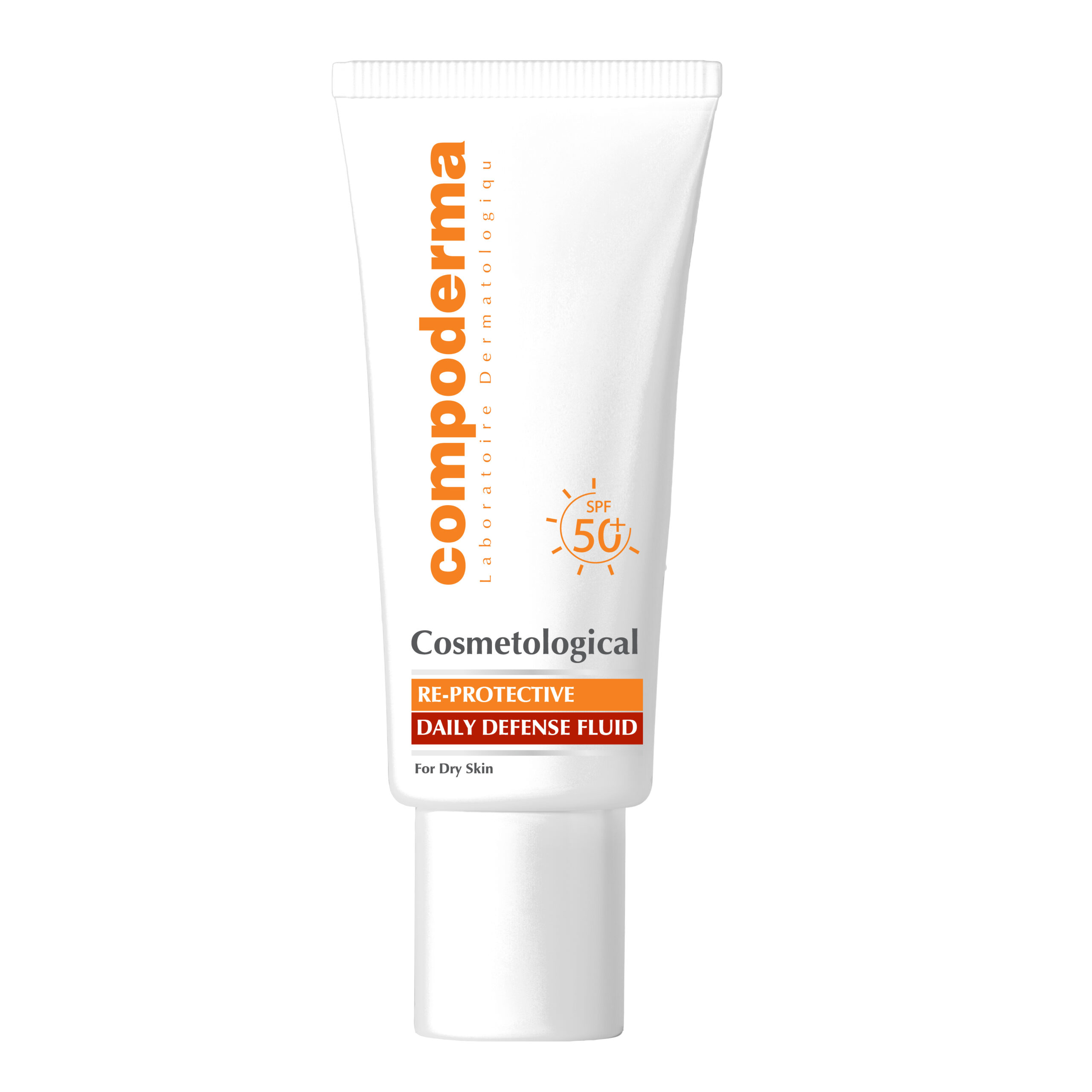 کرم ضد آفتاب پوست خشک ری پروتکتیو SPF50 کامپودرما COMPODERMA RE PROTECTIVE DEFENSE FLUID FOR DRY SKIN SPF50