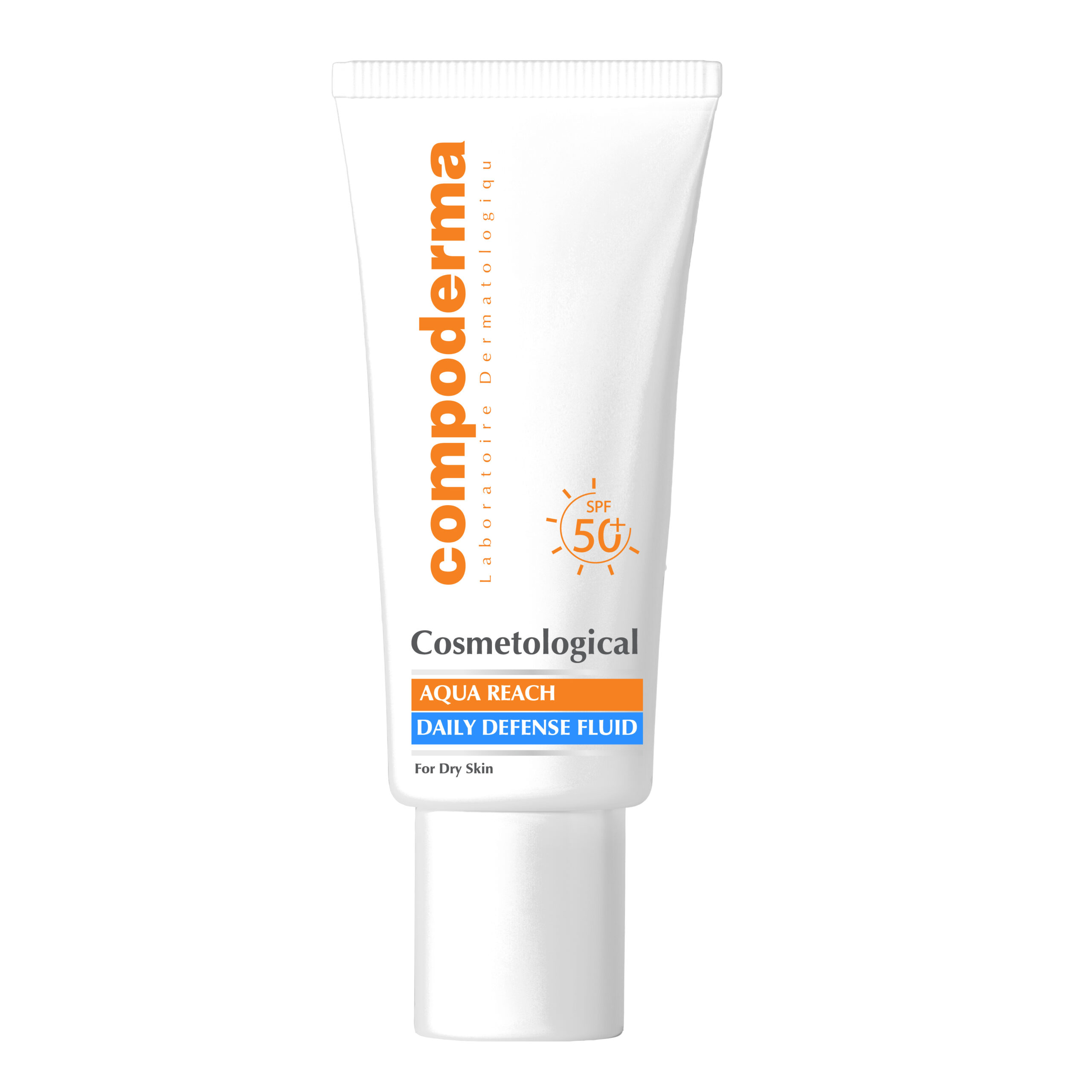 ضدآفتاب آکوا ریچ +SPF50 مناسب پوست نرمال و خشک کامپودرما COMPODERMA AQUA REACH DEFENSE FLUID FOR DRY SKIN SPF50